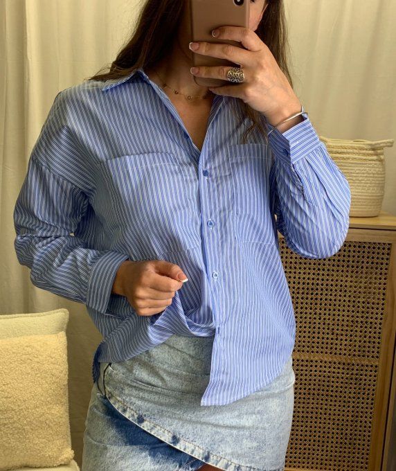 Chemise rayée bleue