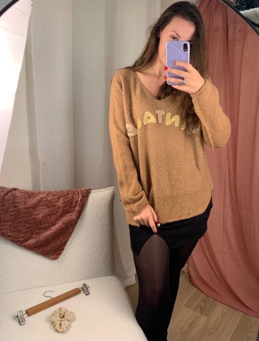 Pull "Vintage" camel 