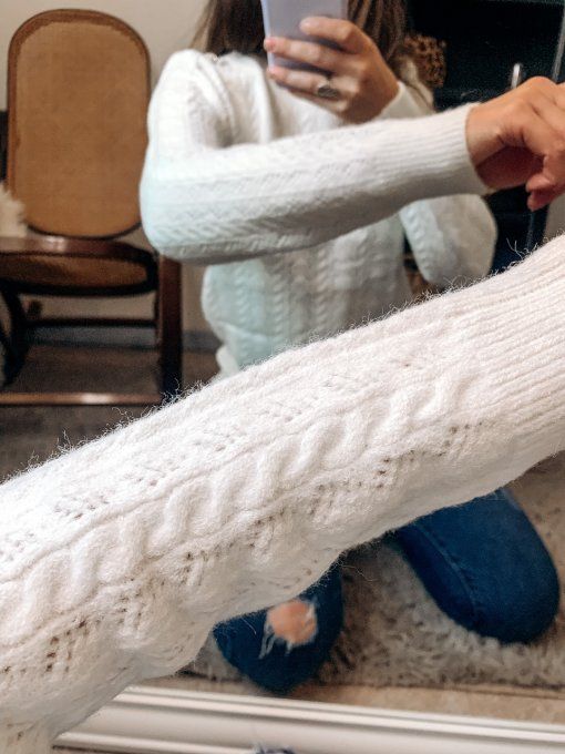 Pull blanc texturé 