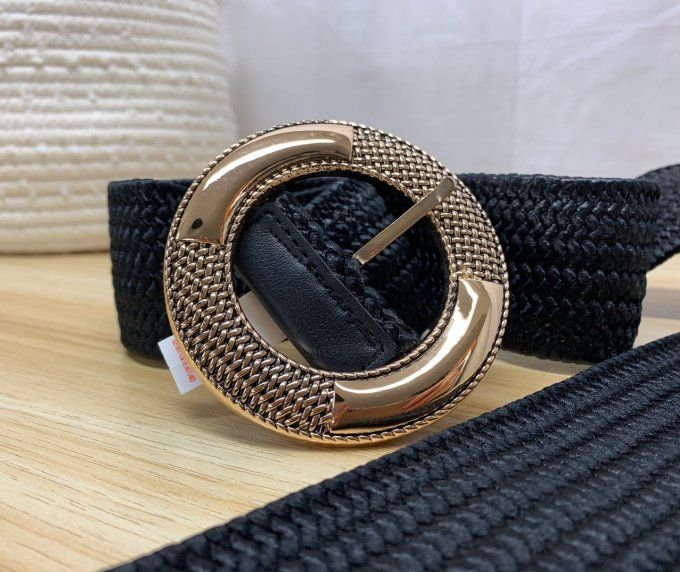 Ceinture élastique boucle dorée