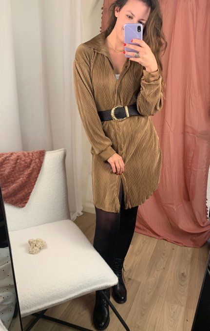 Robe chemise Lya Marron 