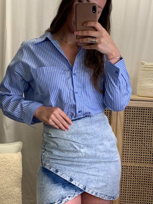 Chemise rayée bleue