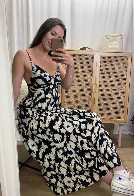 Robe longue à motifs Nina