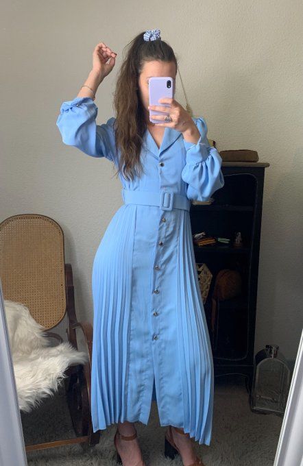 Robe longue Joly bleue