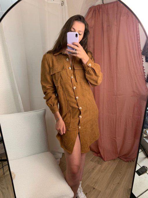 Robe chemise effet daim