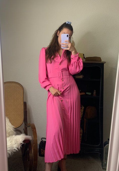 Robe longue Joly rose 