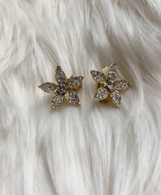 Boucles d'oreilles Clips fleurs 