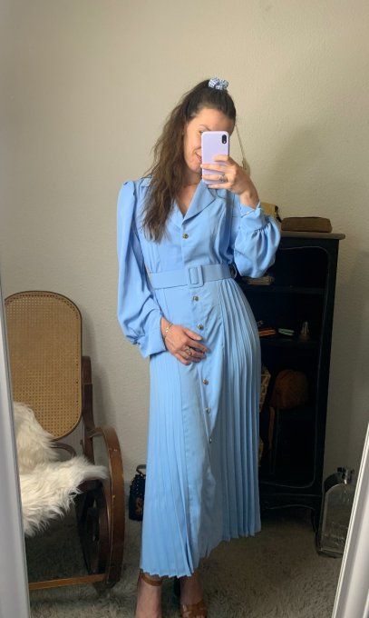 Robe longue Joly bleue