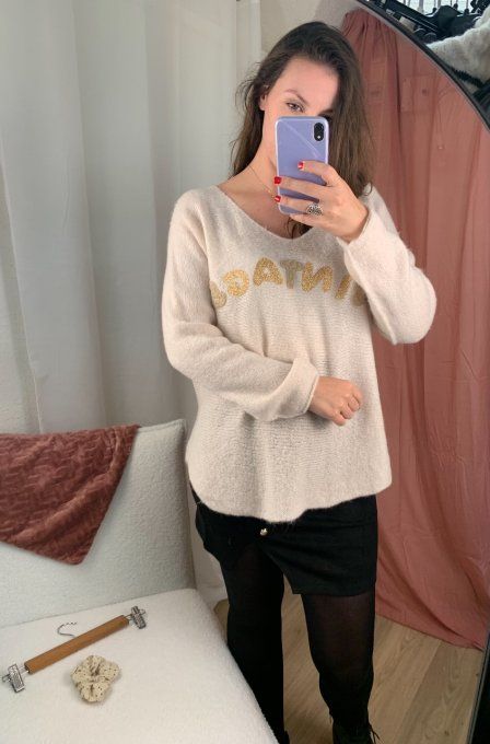 Pull "Vintage" beige 