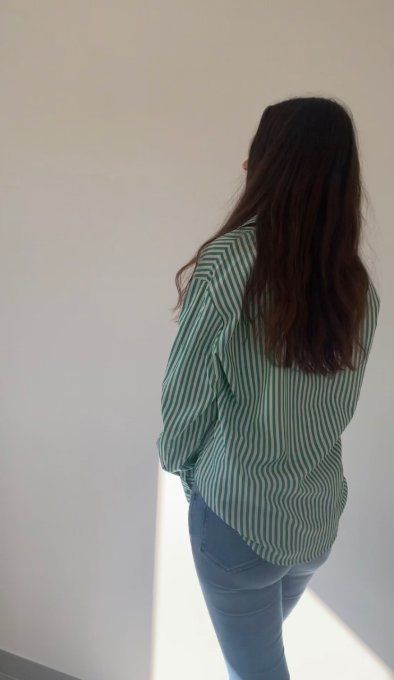 Chemise rayée verte 