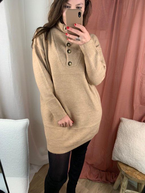 Robe pull beige