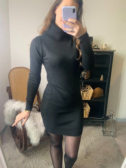 Robe pull à col Noire 