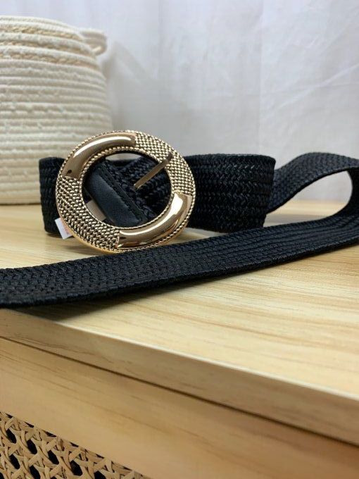 Ceinture élastique boucle dorée