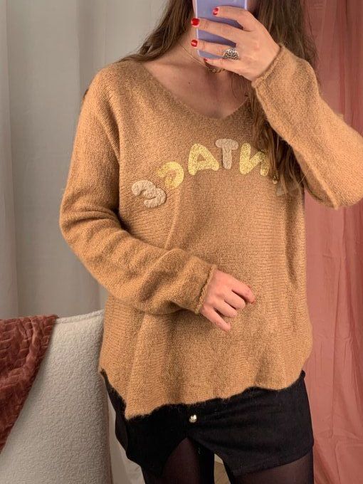 Pull "Vintage" camel 