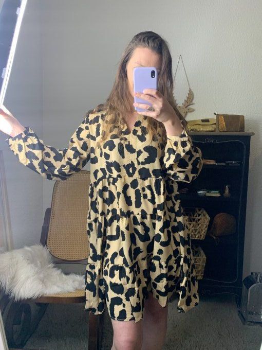 Robe babydoll léopard 
