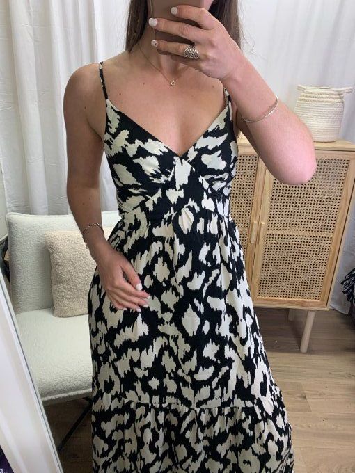 Robe longue à motifs Nina