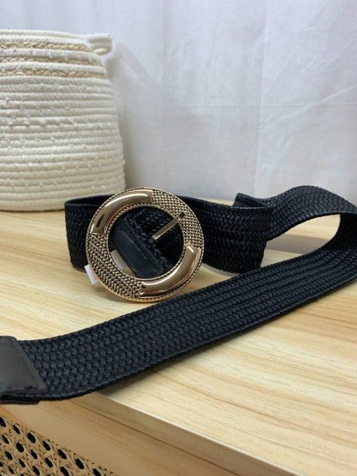 Ceinture élastique boucle dorée