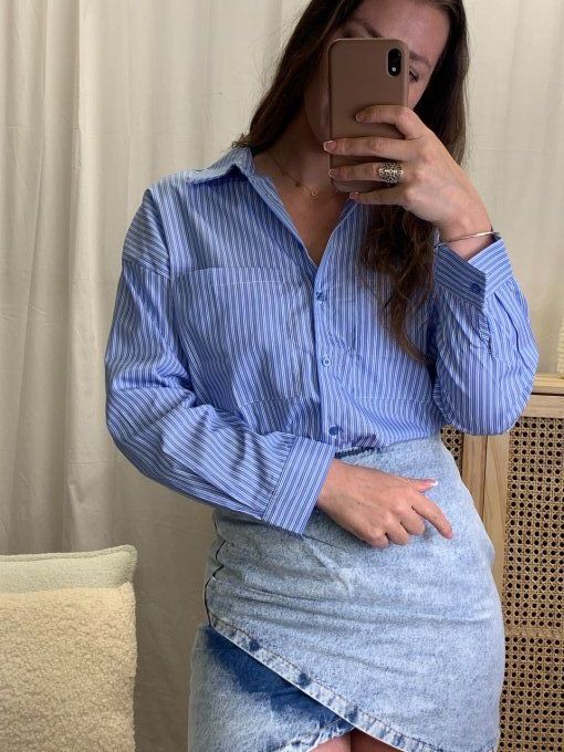 Chemise rayée bleue